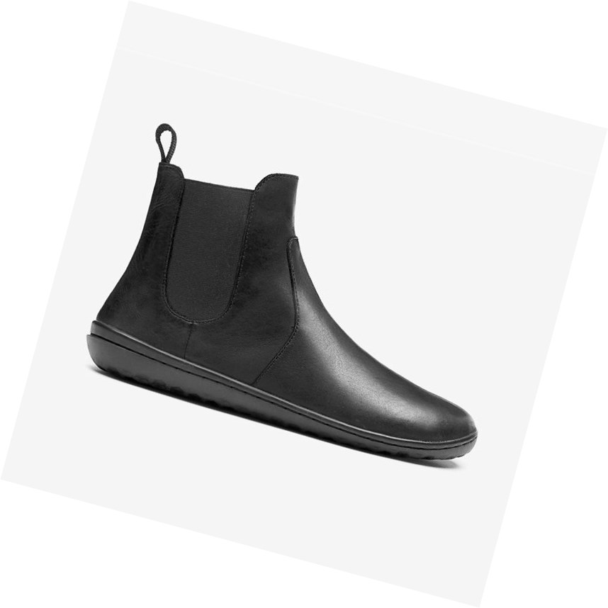 Vivobarefoot Fulham Chelsea Boots Damen Schwarz | 82173-TNPQ