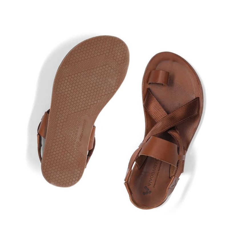 Vivobarefoot Kuru Sandal Sandalen Damen Braun | 71468-USYQ