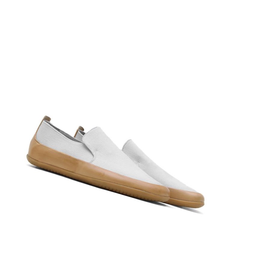 Vivobarefoot Opanka Lederschuhe Damen Weiß Beige | 89170-TIQH