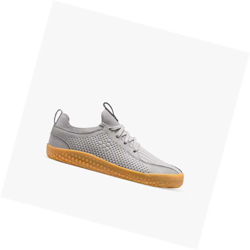 Vivobarefoot Primus Knit II Juniors Laufschuhe Kinder Grau | 79801-BYAK