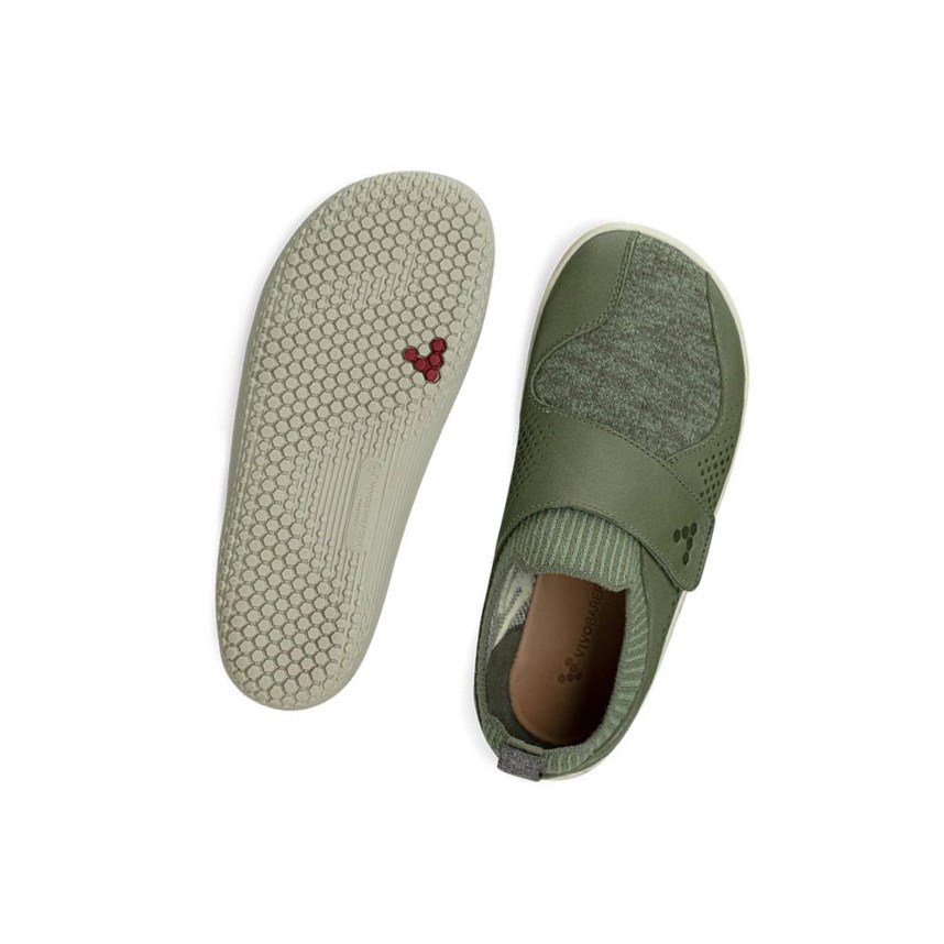 Vivobarefoot Primus Knit WMK Laufschuhe Kinder Grün | 80276-NLOH